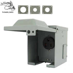 50 Amp 6-50R Outlet Box 250 V Enclosed Lockable Weatherproof For Welder EV RV - Picture 1 of 13
