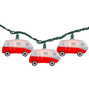 Dennis East 10 Retro Camper Bus Summer Patio String Mini Lights 8.5ft Green Wire - Picture 1 of 4