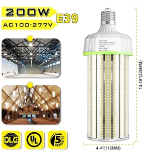 200W LED Corn Bulb Light Garage Warehouse High Bay Lighting E39 Base 30000 Lumen - Picture 1 of 16