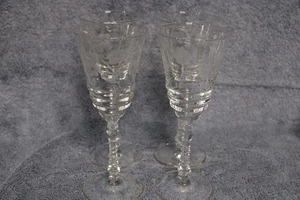 4 Libby Rock Sharpe Crystal Etched Water Glass - HALIFAX Pattern Circa 1940 - Picture 1 of 5