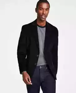 Michael Kors Men's Black Classic Fit Stretch Corduroy Sport Coat 48R yfe1625 - Picture 1 of 2