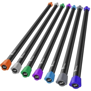 XPRT FITNESS 48''/ 4FT Weighted Workout Bar 5-30lb Steel Core Exercise Training - Picture 1 of 84
