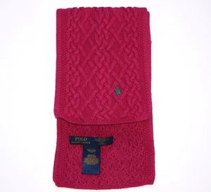 Polo Ralph Lauren Girls Pink Cable Knit Cotton Scarf - Picture 1 of 5