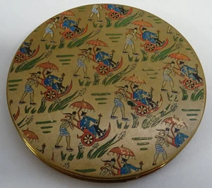 VINTAGE ZENETTE RICKSHAW POWDER COMPACT - Picture 1 of 8