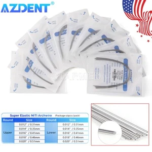 10 paquetes AZDENT ortodoncia dental súper elásticos Niti arco cables redondos ovoides U/L - Imagen 1 de 24