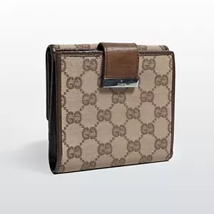 Authentic GUCCI women's beige canvas guccisima wallet - Picture 1 of 12
