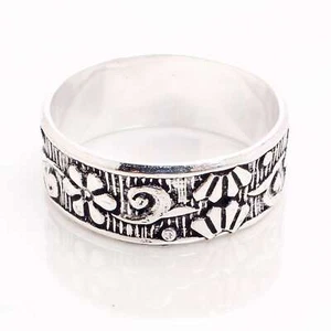 925 Placcato Argento Handmade Design Gioielli Regalo per Lei Anello Misura 8.75 - Foto 1 di 3