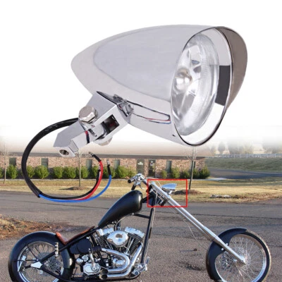 Motorcycle Bullet Headlight For Harley Dyna Sportster XL Softail Bobber Chopper - Image 1 of 4
