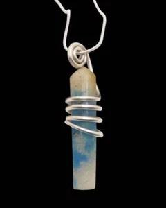 Stone of Heaven Azurite Crystal Edgar Cayce in Granite Sterling Silver #10 - Picture 1 of 3
