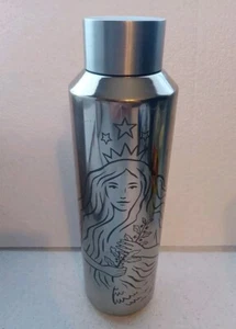 Starbucks 50th Anniversary Mermaid Silver Stainless Steel Water Bottle 20 oz - Picture 1 of 11