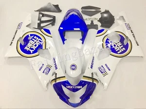 Fit for 2004 2005 GSXR600/750 Lucky Strike Blue White ABS Injection Fairing Kit - Foto 1 di 5