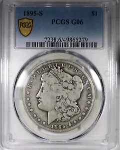 1895-S Morgan Dollar PCGS G06 KEY DATE $1 Low Grade Coin - Picture 1 of 4