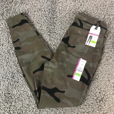 Time And Tru Stretch Fitted Pants Womens XS 0 2 High-Rise Camo Pull-On Jeggings - Image 1 of 4