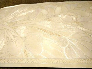 Silk Ivory Gold Silver Palm Flower Floral Deco Wall Wallpaper Border Eh99778 NIP - Picture 1 of 2