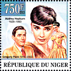 MNH Audrey Hepburn Anglia Aktor Gregory Peck Usa Hollywood Legenda / 141