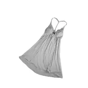 Victoria's Secret Pale Gray Lace & Satin Nightgown Built-in Padded Bra Short Med - Picture 1 of 8