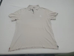 Burberry Brit London Short Sleeve Polo Shirt Ivory Logo Nova check Men Size Lg. - Picture 1 of 16