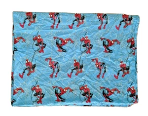 Marvel Ultimate Spider Man Twin Sized Flat Sheet Spider Webs 2004 Fabric Rare - Picture 1 of 5