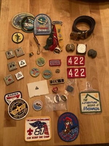 Vintage Lot of 30+ BSA Boy Scout Webelos Cub Scouts Patches Pins Mixed Lot 80’s - Picture 1 of 10