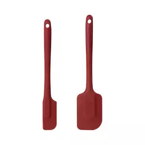 Professional 10 & 10.5 in Silicone Solid Kitchen Spatula Set Red - Picture 1 of 7