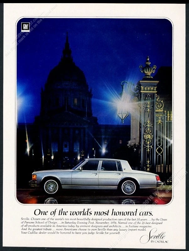 Cadillac Seville 1978 coche plateado noche foto anuncio impreso vintage Foto 1 de 1
