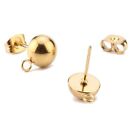 Stainless Steel Stud Earring 6/8mm Solid Half Ball Ear Post Jewelry Making 10pcs