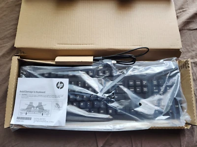 New  HP 672647-003 KU-1156 Wired Standard USB Desktop Keyboard - Black In Box - Image 1 of 4