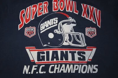 Vintage Screen Stars Label NEW YORK GIANTS SUPER BOWL XXV CHAMPIONS (LG) T-Shirt - Image 1 of 3