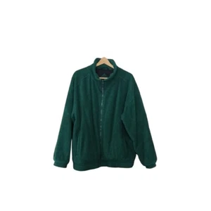 Abrigo chaqueta polar vintage para hombre XL verde cremallera cuello bolsillos peso medio - Imagen 1 de 10