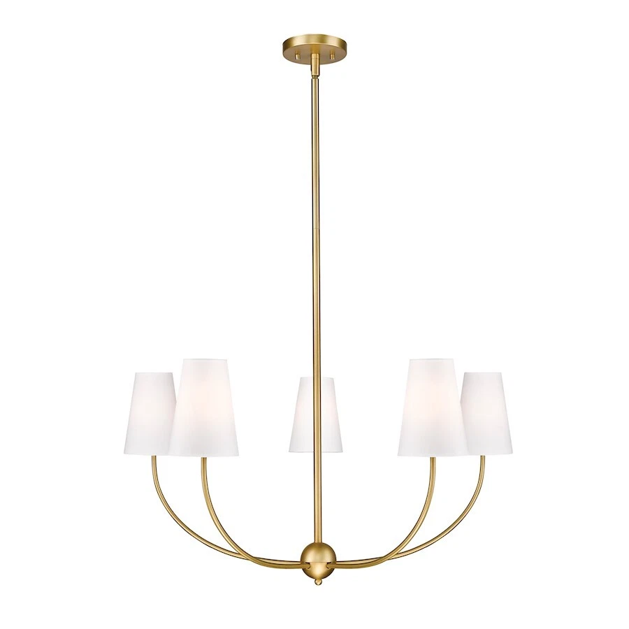 Lámpara de araña Z-Lite Shannon de 5 luces, latón frotado/blanco - 3040-32RB Foto 1 de 1