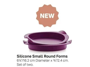 Tupperware Silicone Small Round Cake Baking Form Set of 2 Purple New - Picture 1 of 2
