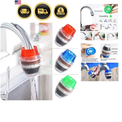 Faucet Water Filter Purifier 3 Pack Kitchen Tap Filter for Hard Water Chlorin... - Image 1 of 4