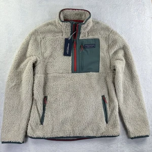 Vineyard Vines Sherpa Super Shep Jacket Men’s Small Stone Beige Fleece Pullover - Picture 1 of 20