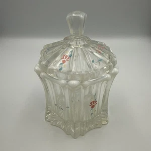 Fenton Vulcan Opalescent Hand Painted Lidded Candy Dish - Picture 1 of 9