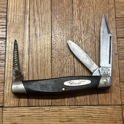 Navaja de Bolsillo Buck 319 Rancher 2 Hojas 1 Awl De Colección Hecha en EE. UU. Foto 1 de 4