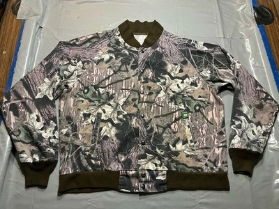 Vintage Mossy Oak Bomber Jacket Men's XL Break Up Camo Snap Made In USA Hunting - Image 1 of 4