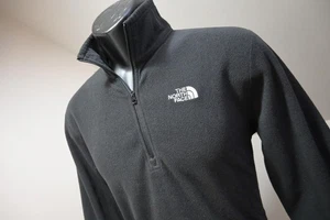 North Face Fleece Sweater 1/4 Zip Black Winter Mens Size Small - Picture 1 of 11