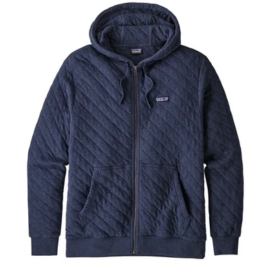 Moletom com capuz Patagonia Nena masculino XL azul algodão orgânico colcha zíper completo com capuz STY25375 - Imagem 1 de 4