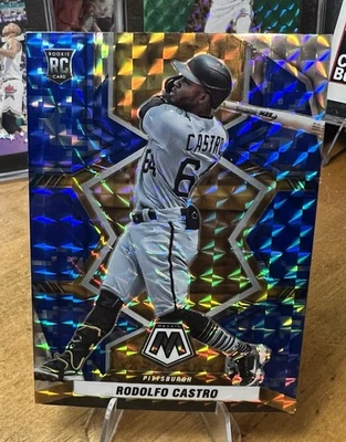 2022 Panini Mosaic Rookies Rodolfo Castro #258  Blue Mosaic Prizm (RC) - Image 1 of 2