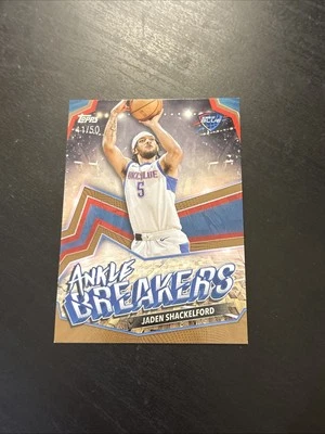 Jaden Shackelford 2023-24 Topps G-League Ankle Breakers AB-17 OKC GOLD /50 - Image 1 of 2