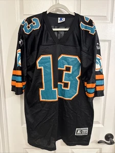 Maglia Miami Dolphins Vintage 1995 Nera NFL Football Dan Marino 13 Starter XL - Foto 1 di 10