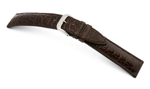 "Reloj de cuero de cocodrilo genuino RIOS1931 correa 22 mm marrón mocha ""Imperial"" - Imagen 1 de 3