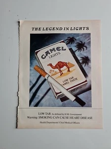 "PÓSTER DE ANUNCIO DE TABACO CON LUZ DE CAMELLO 1990 ARTE 9X11,8" - Imagen 1 de 1