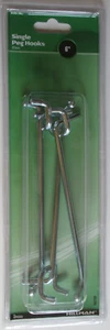 3-Pack Hillman 6-inch Single Peg Hooks - new - Picture 1 of 3