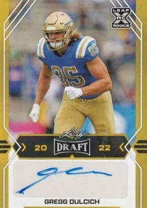 Gregg Dulcich 2022 Leaf Gold Draft Rookie RC Auto  BA-GD2 Denver Broncos - Picture 1 of 2