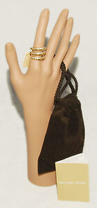 Michael Kors - MKJ4320 - Fashion GOLD Tone - 3 Tier PAVE Ring - Size 6 * NEW TAG