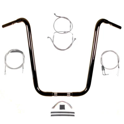 Kit de manillar Ape Hanger 2007 1 1/4" negro 22" Harley-Davidson Road Glide King Foto 1 de 2