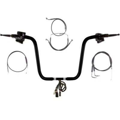 1 1/4" BBlack 14" Wild 1 Handlebar CKit 2007 Harley-Davidson Road Glide NoCruise Foto 1 de 4