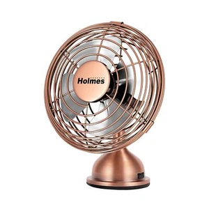 Holmes 4 Inch Brushed Copper USB Electric Fan Compact Vintage Desk Fan - Picture 1 of 8
