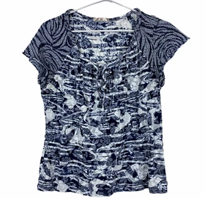 Regatta Womens Size 12 Blue Floral Short Sleeve Blouse - Picture 1 of 3